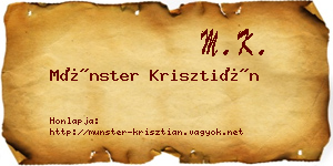 Münster Krisztián névjegykártya